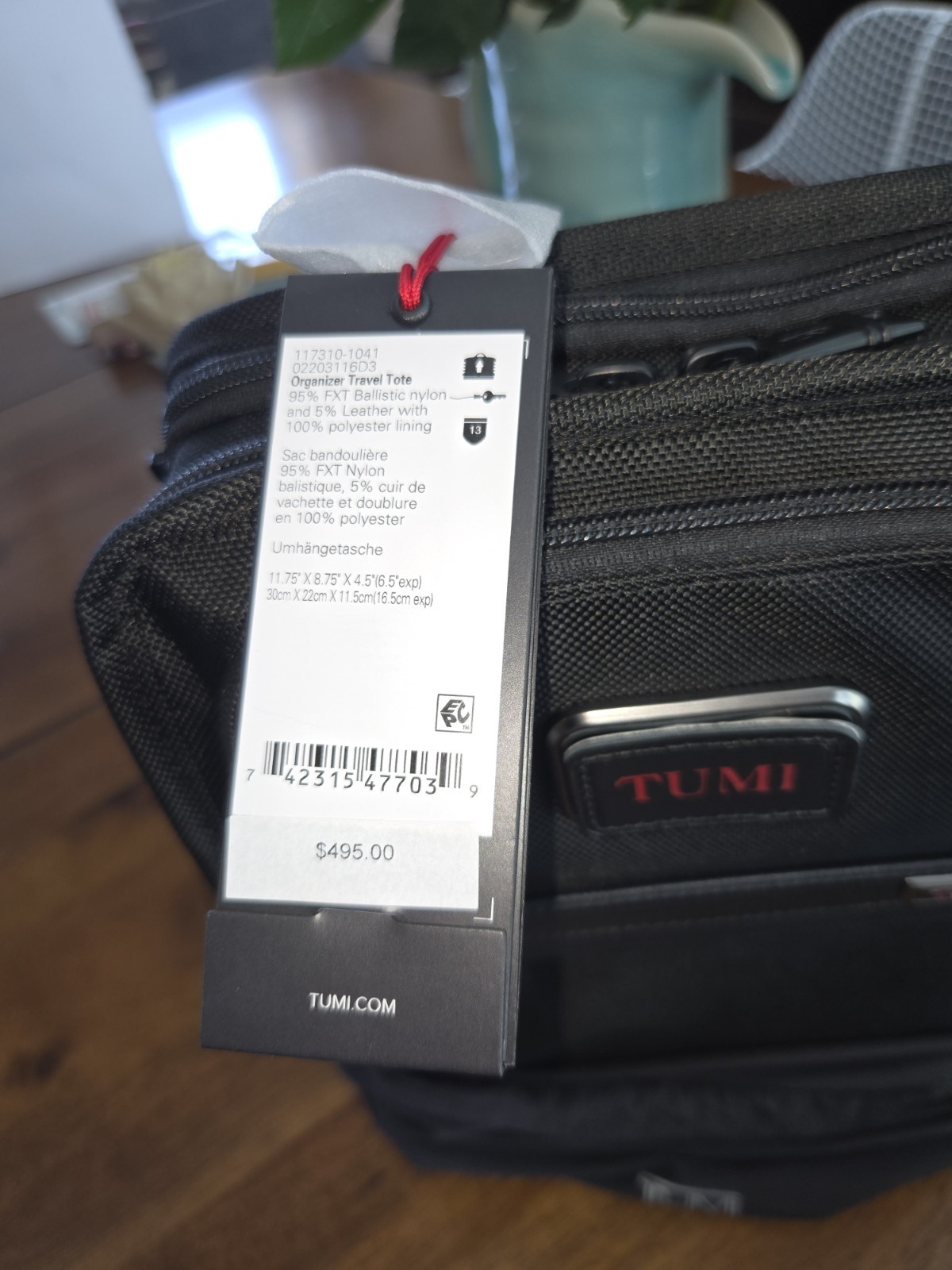 NWT TUMI ALPHA Blk Ballistic Nylon Slim Backpack+Red Pouch+Organizer Travel Tote