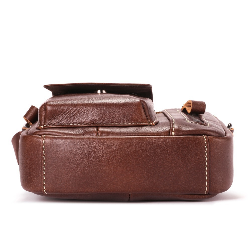 LEBULLBRO Mens Leather Crossbody Sling Bag with Adjustable Strap Shoulder Bag