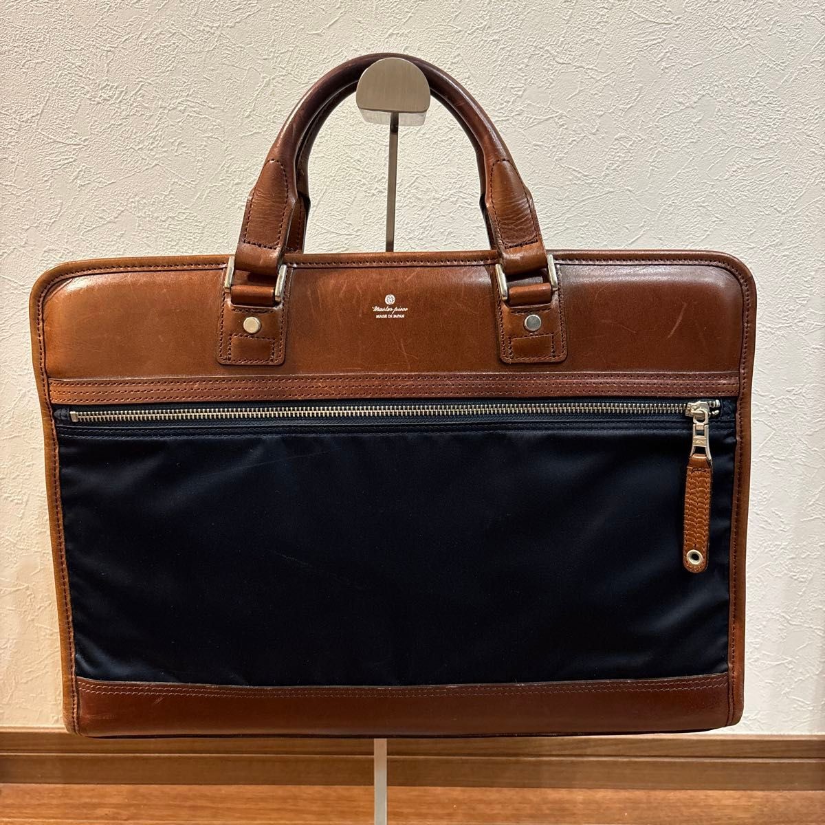 Master-piece Business Bag Brown Navy Genuine Leather high quality limited Japan