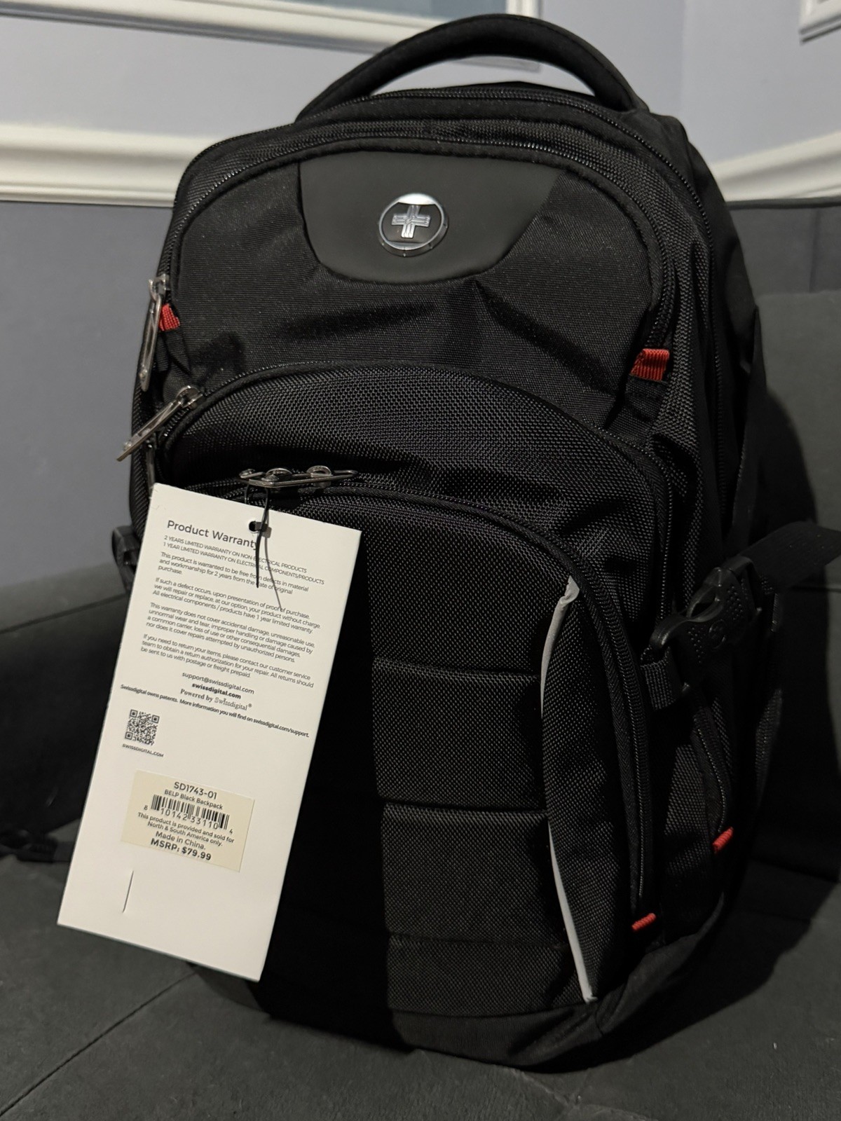 Swissdigital Design – Belp Backpack – red and Black
