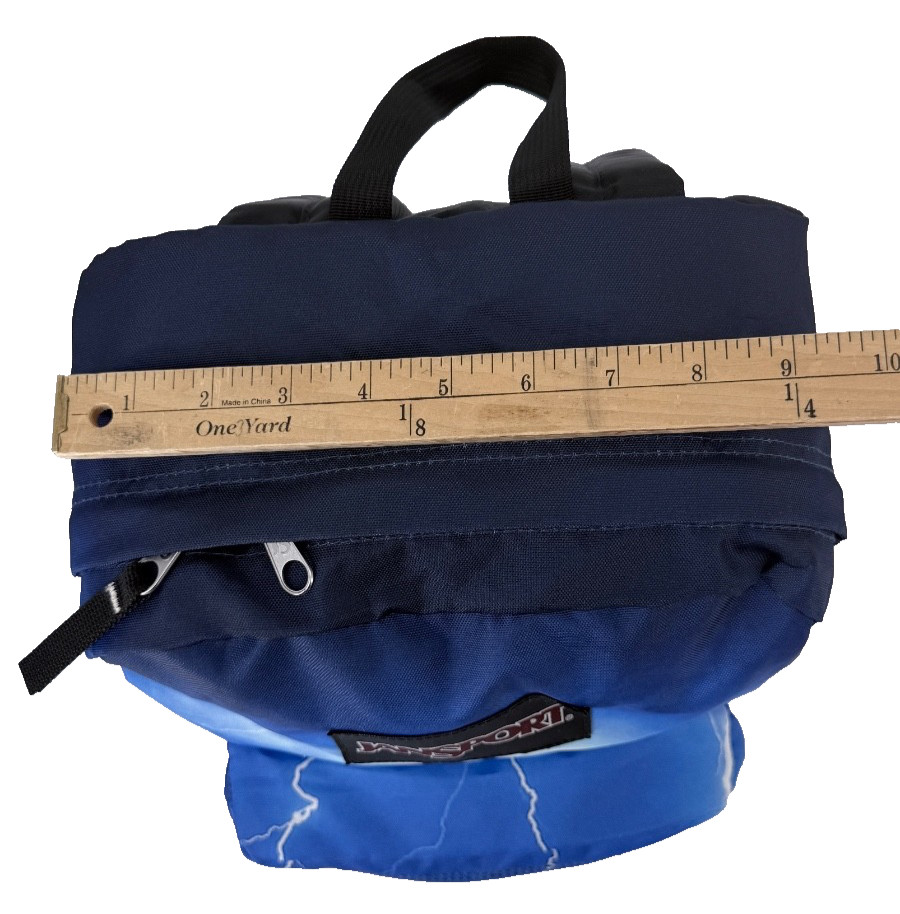 JanSport Backpack Blue Lightning Print Classic School Travel Bag 19x12x5