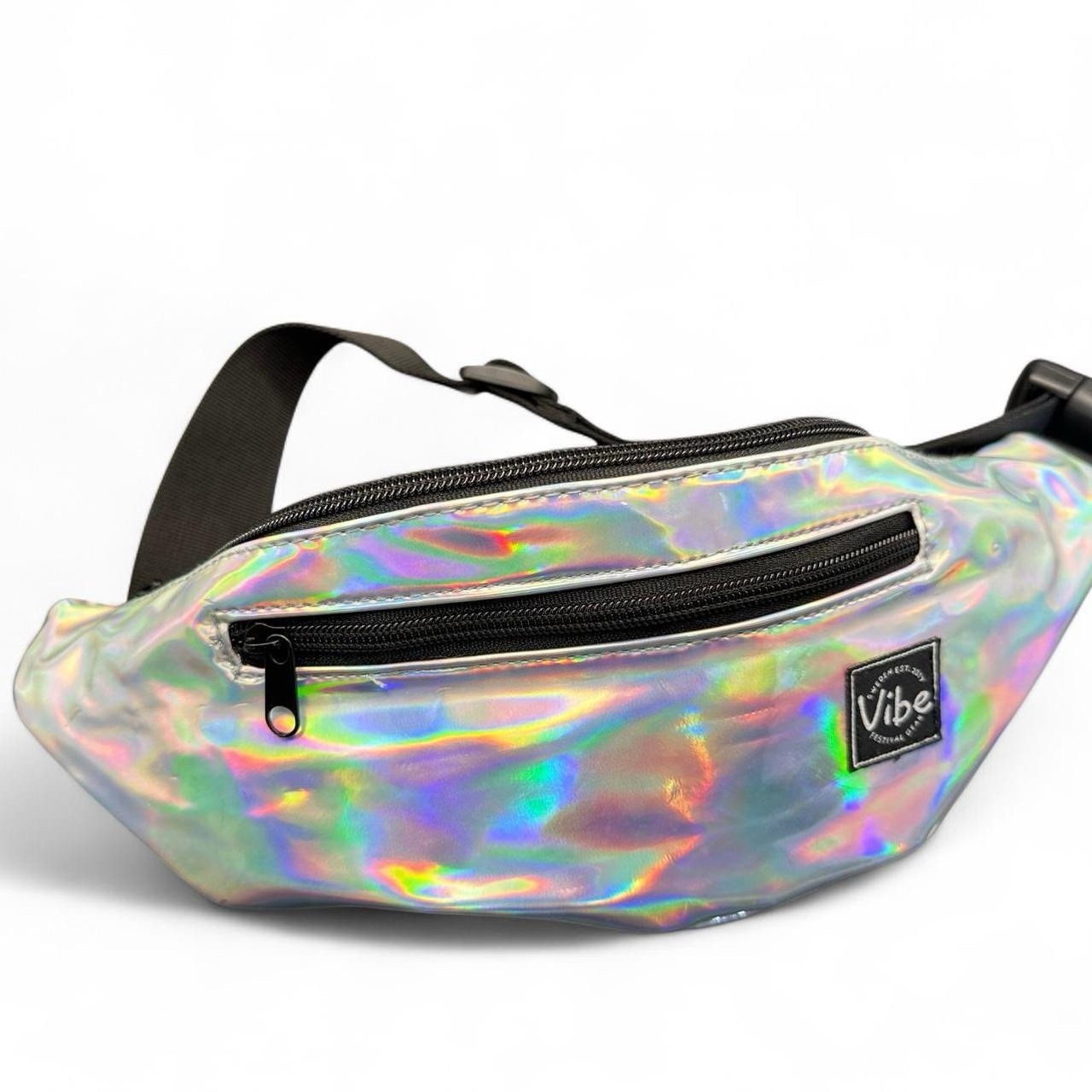 Festival Vibe Holographic Fanny Pack Rave EDM Festival Waist Bag Adjustable