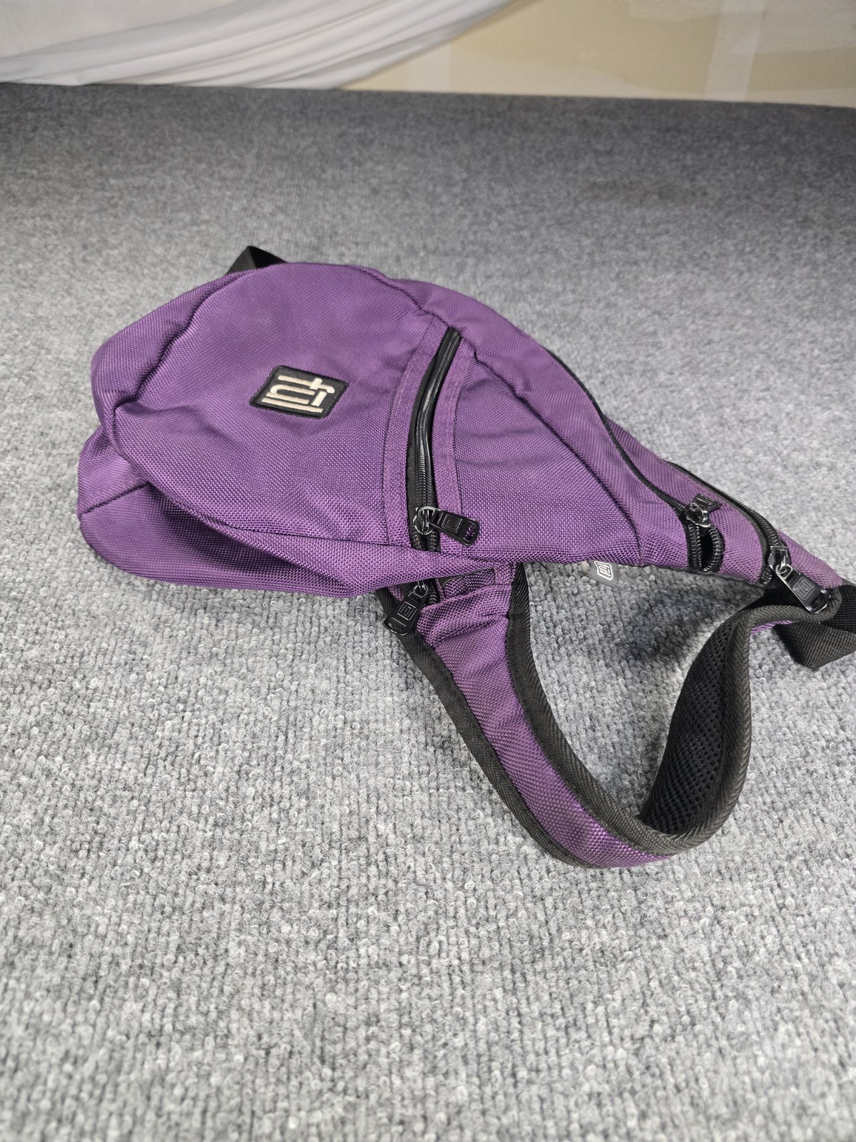 Sling Bag FUL Shoulder Backpack Adjustable Strap Purple Crossbody Hiking Camping