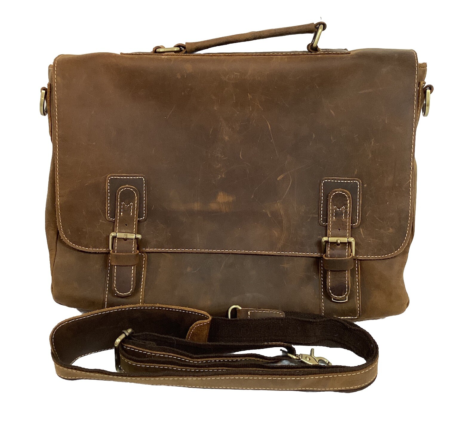 Kattee Men’s Briefcase 15.6” Laptop Messanger Shoulder Bag Tote Distressed Brown