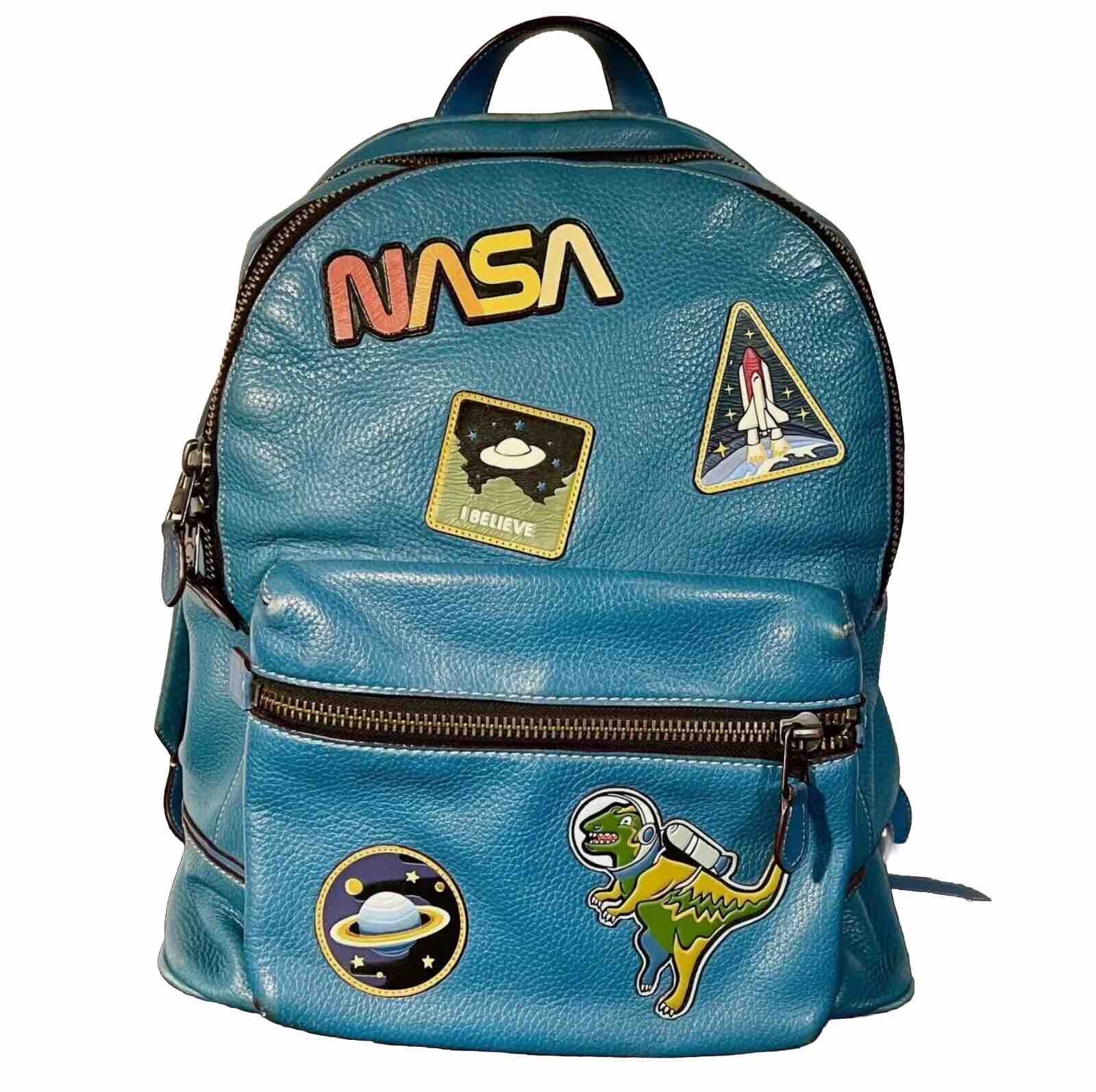 COACH Space NASA BACKPACK Rexy Bag Blue Leather rucksack