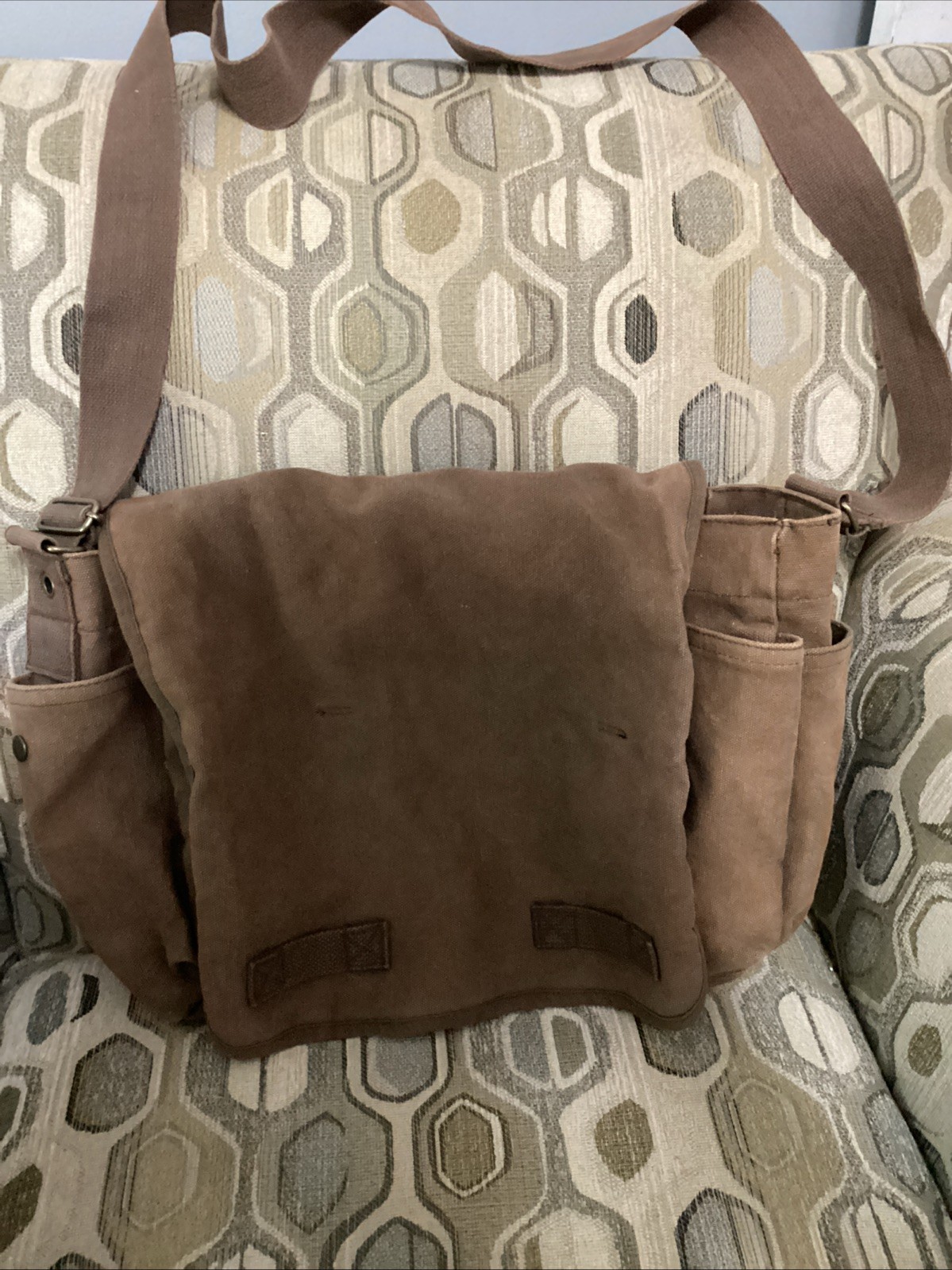 Rothco Canvas Shoulder Bag Brown Every Day Army Military Boy Scout Satchel