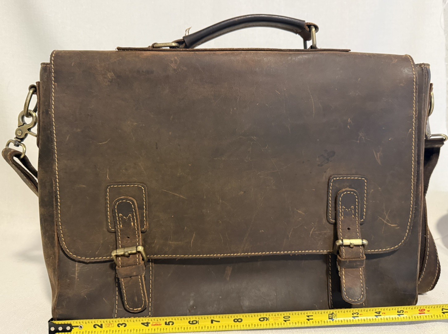 Kattee Men’s Vintage Genuine Crazy Horse Leather Messenger Laptop Briefcase