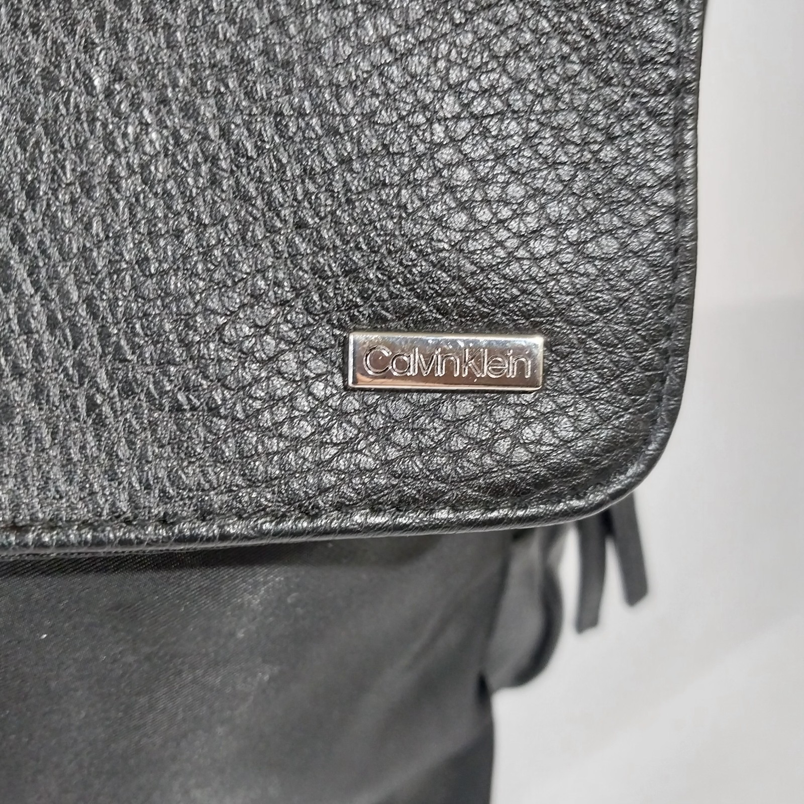 Unisex Calvin Klein Backpack-Rucksack Black Nylon and Pebble Polyurethane
