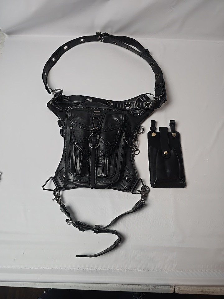 Steampunk Gothic/cosplay Leg Bag Harness Waist Hip Pouch Set Punk Biker
