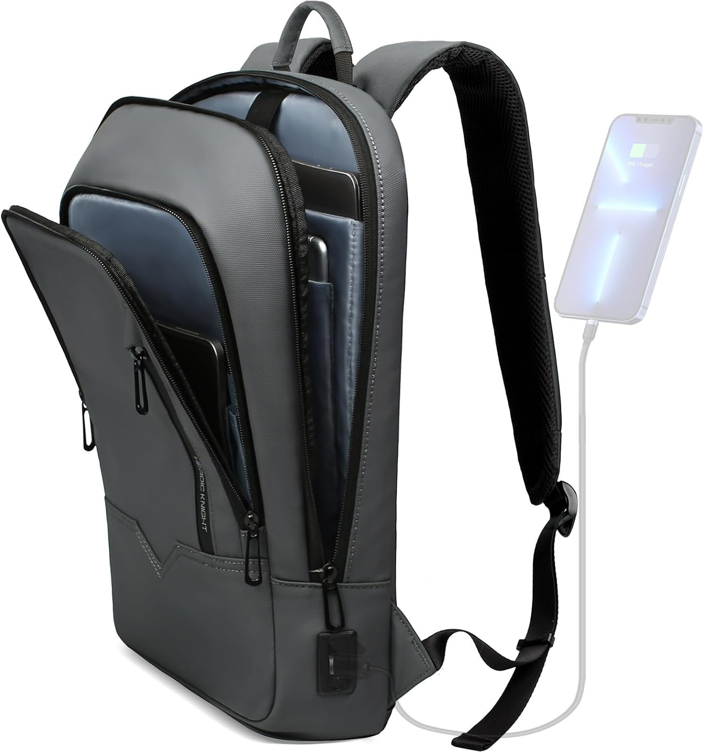 Backpack for Men Business Slim Backpack with USB Charger Computer – Anti-Theft