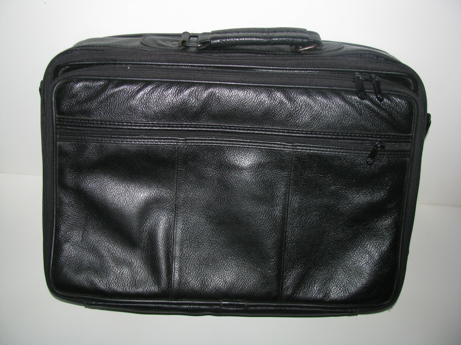 Case-Tek Inc Chicago IL Black Leather Computer Briefcase 17″x12″x6″ Made in USA