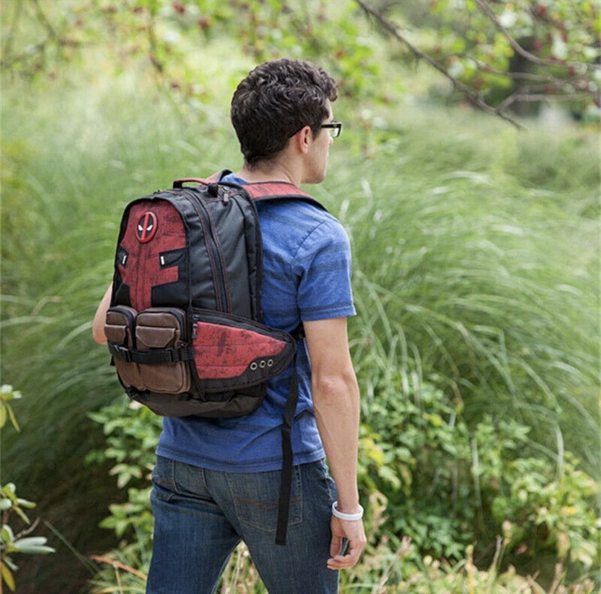 Marvel Comics Deadpool Cosplay Backpack Traveling Bag Laptop Bag Knapsack