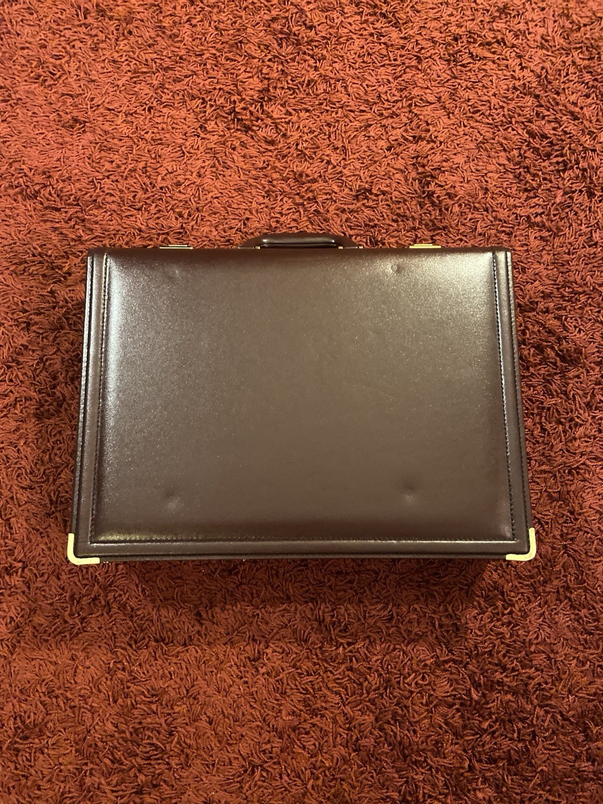 Burgundy Leather Briefcase w/ Combination Lock Executive Business Attache Case