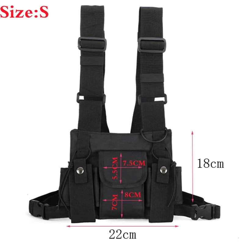 Functional Tactical Chest Bag For Men Fashion Bullet Hip Hop Vest Streetwear Bag
