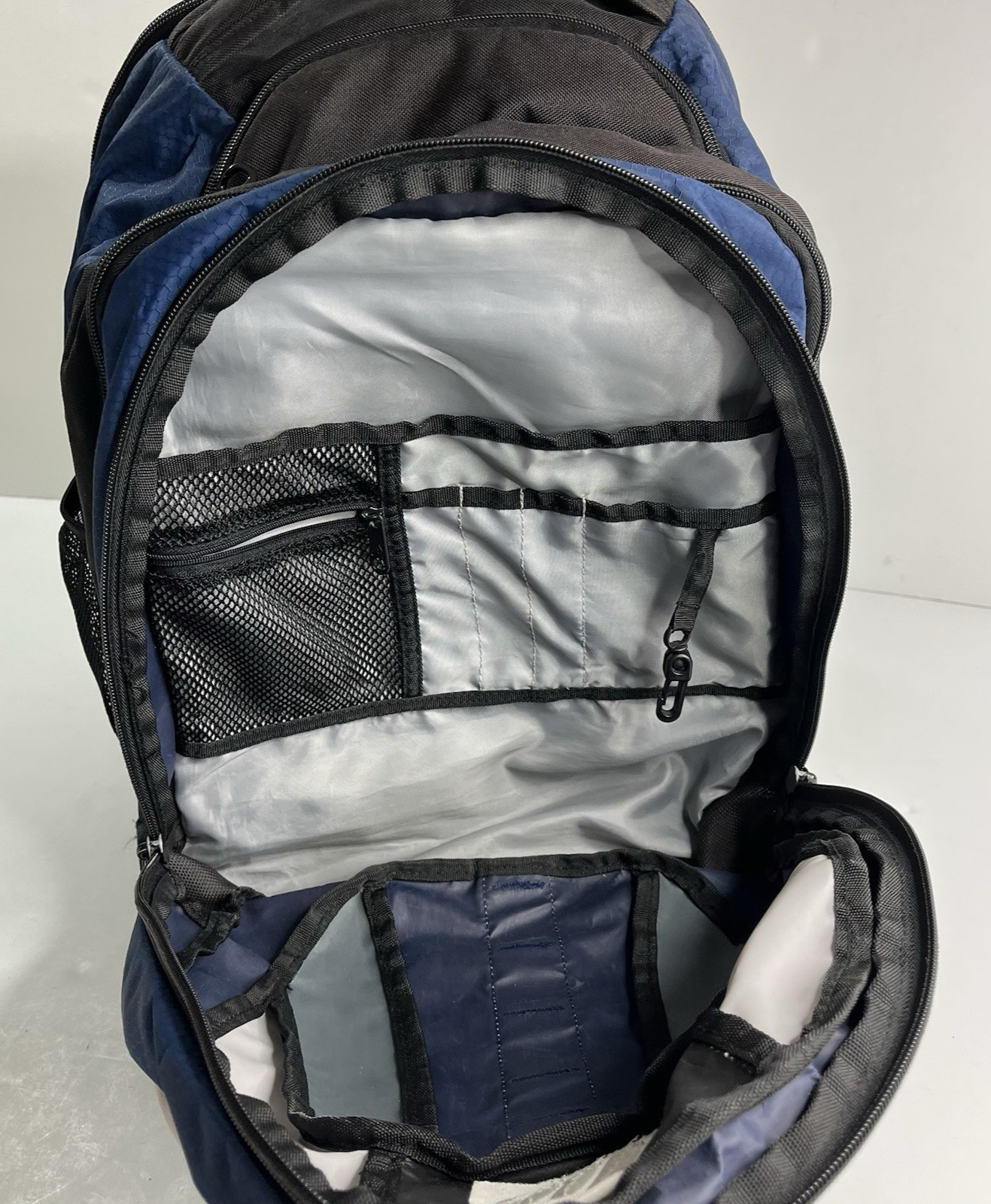 Adidas LoadSpring Backpack Black Blue & White 4 Zipper Compartments