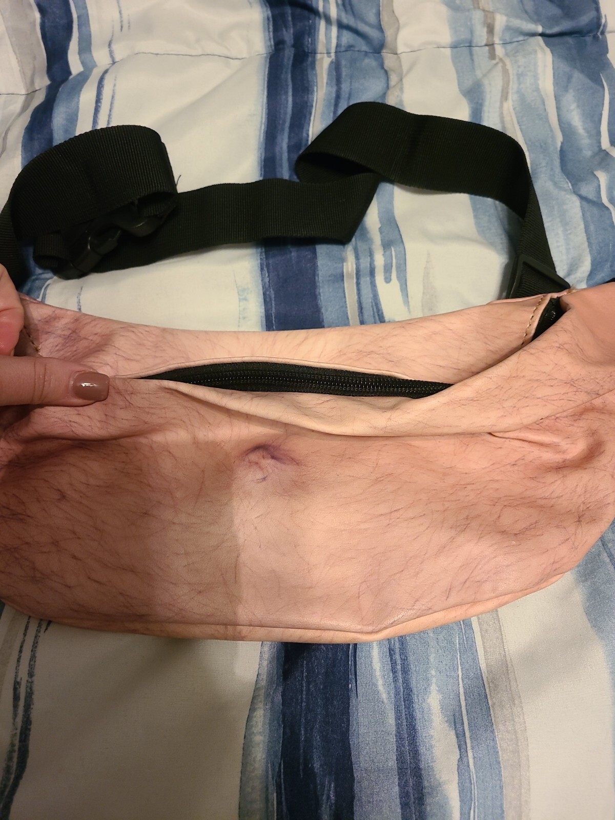 Dad Bag Waist Belt Bum Bags Flesh Color Hairy Beer Fat Belly Fanny Pack Pouch