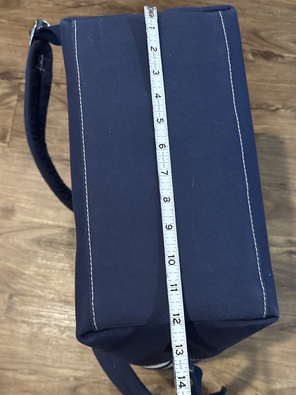 LLBean Large Insulated Navy & White Canvas Backpack Boat/Beach/Camping Tote