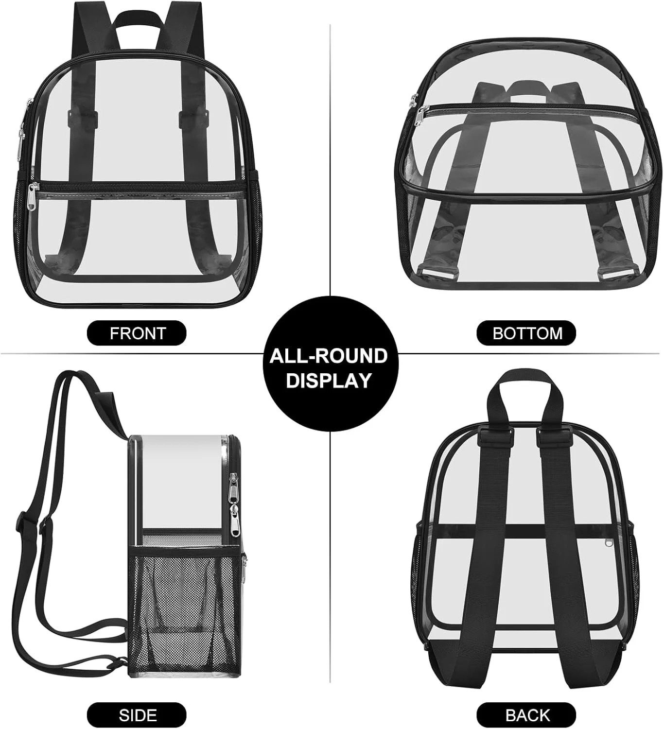 Clear Backpack Stadium Approved 12X11x6, Waterproof Clear Bag, BacktoSchool 2026
