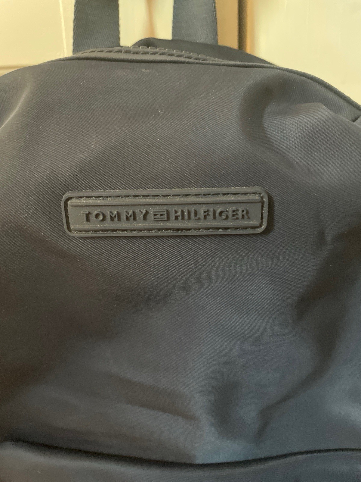 Tommy Hilfiger Navy Blue Nylon Backpack Mini Classic Rubber Logo Pack School