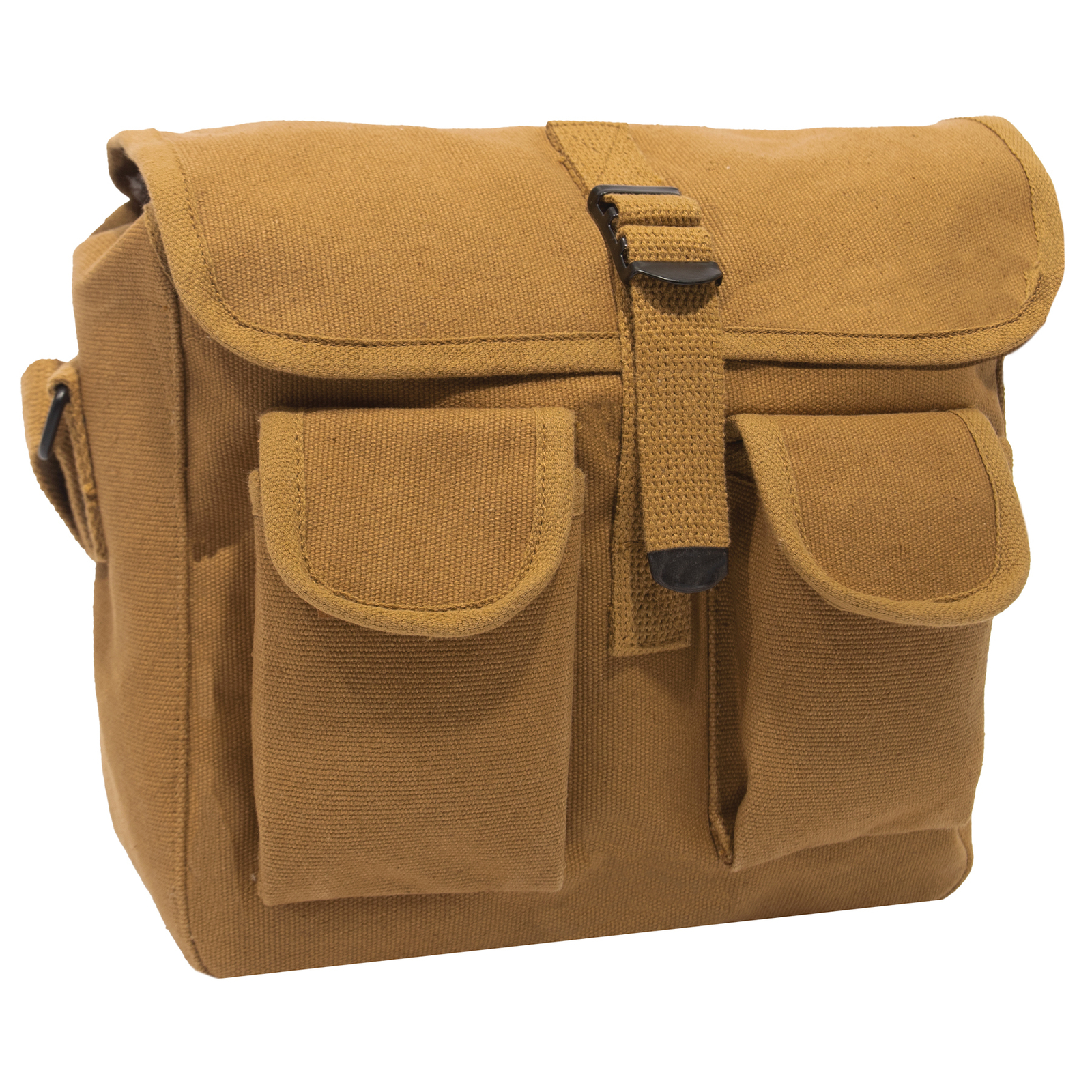 Coyote Brown Canvas Shoulder Bag – 10″X8″X3.5″ Travel Messenger Utility Bag