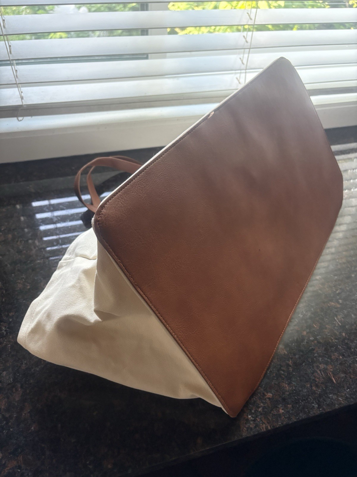 Farmers Market Beige Tote Bag Solid Double Waxed Canvas