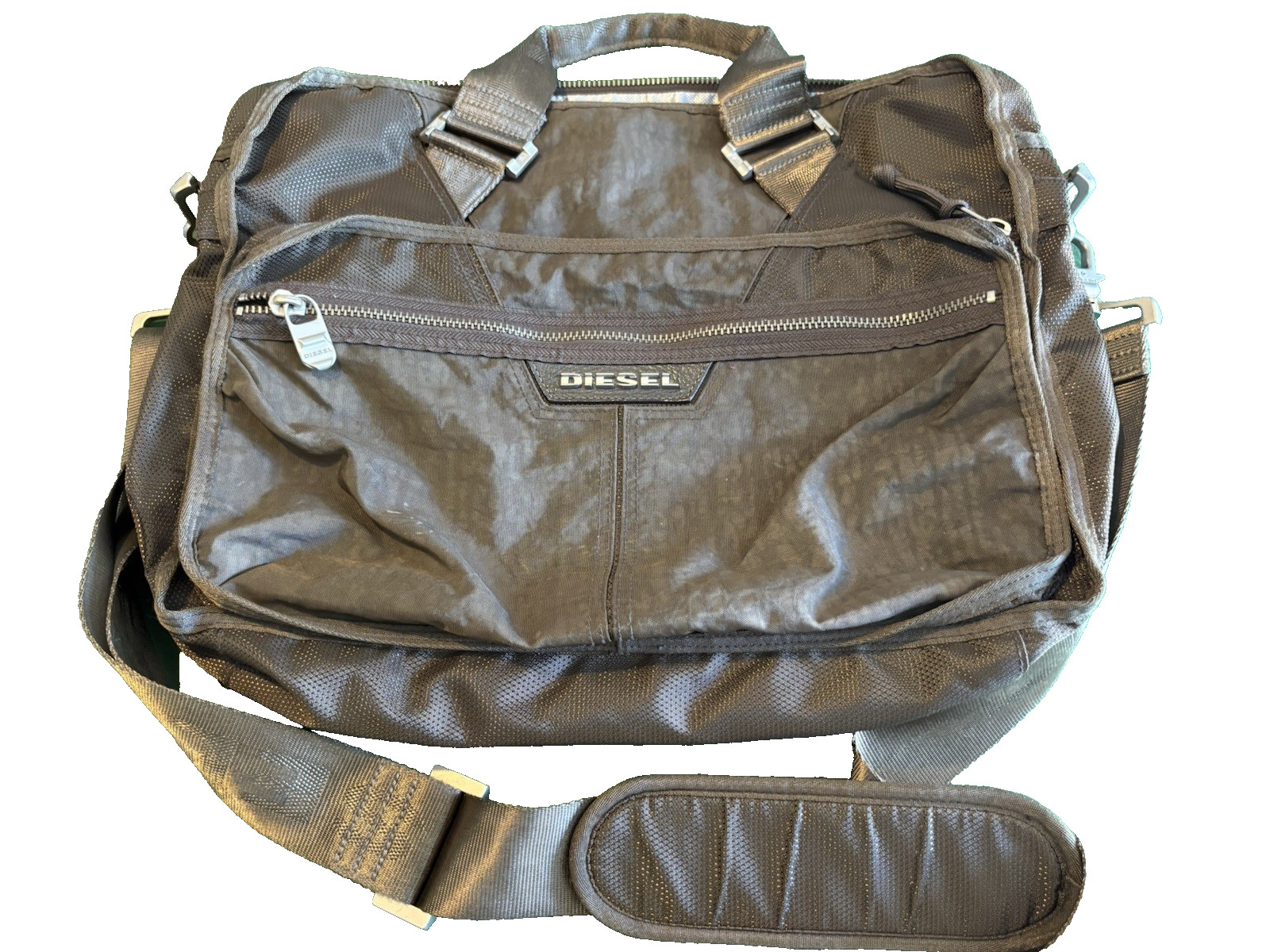 VINTAGE DIESEL BUSINESS MESSENGER LAPTOP OLIVE GREEN CROSSBODY BAG Y2K