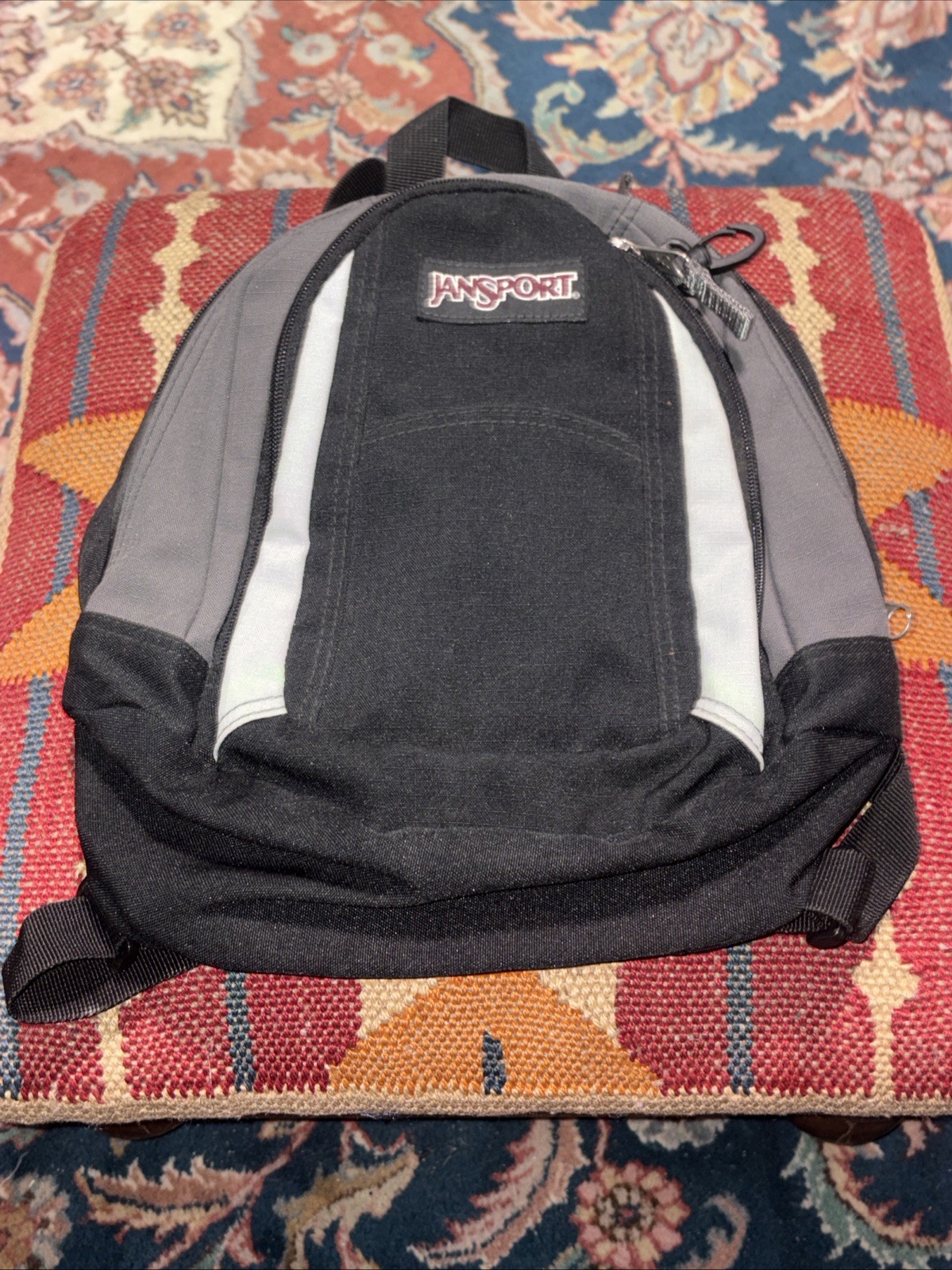 Vintage 90’s Jansport Half Pint Mini Backpack Grey Black Small Travel School