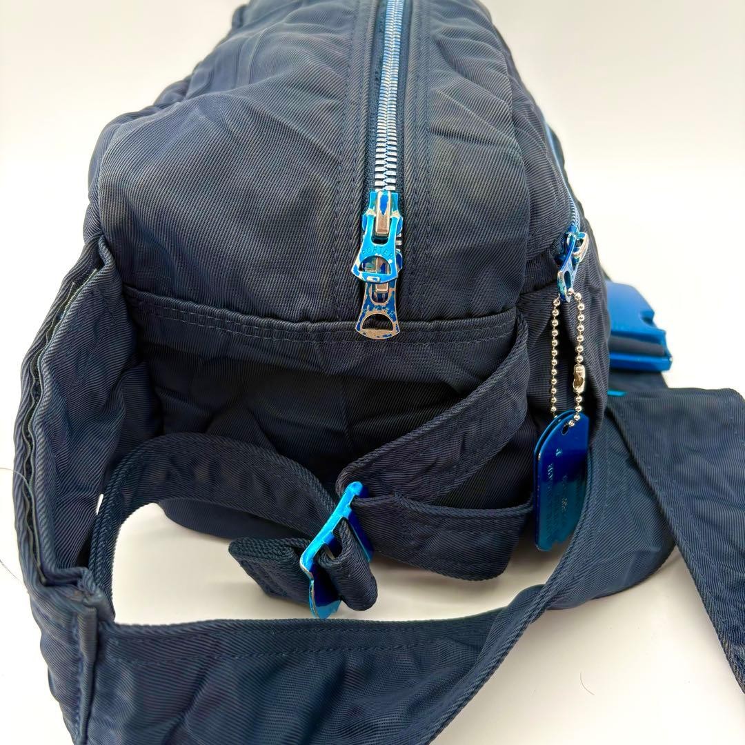Authentic Yoshida Kaban Porter Ride Body Bag Navy 17x28x12cm Traditional Craft