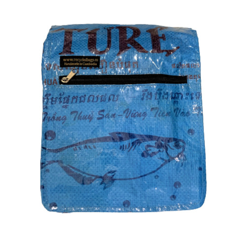 Fair Trade Recycled Fish Feed Small Messenger Bags Handmade in Cambodia!!