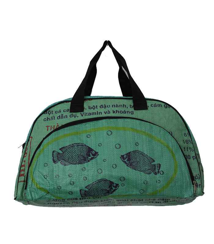 Recycled Fish Feed Deluxe Cabin Size Travel Bag Fair Trade from Cambodia