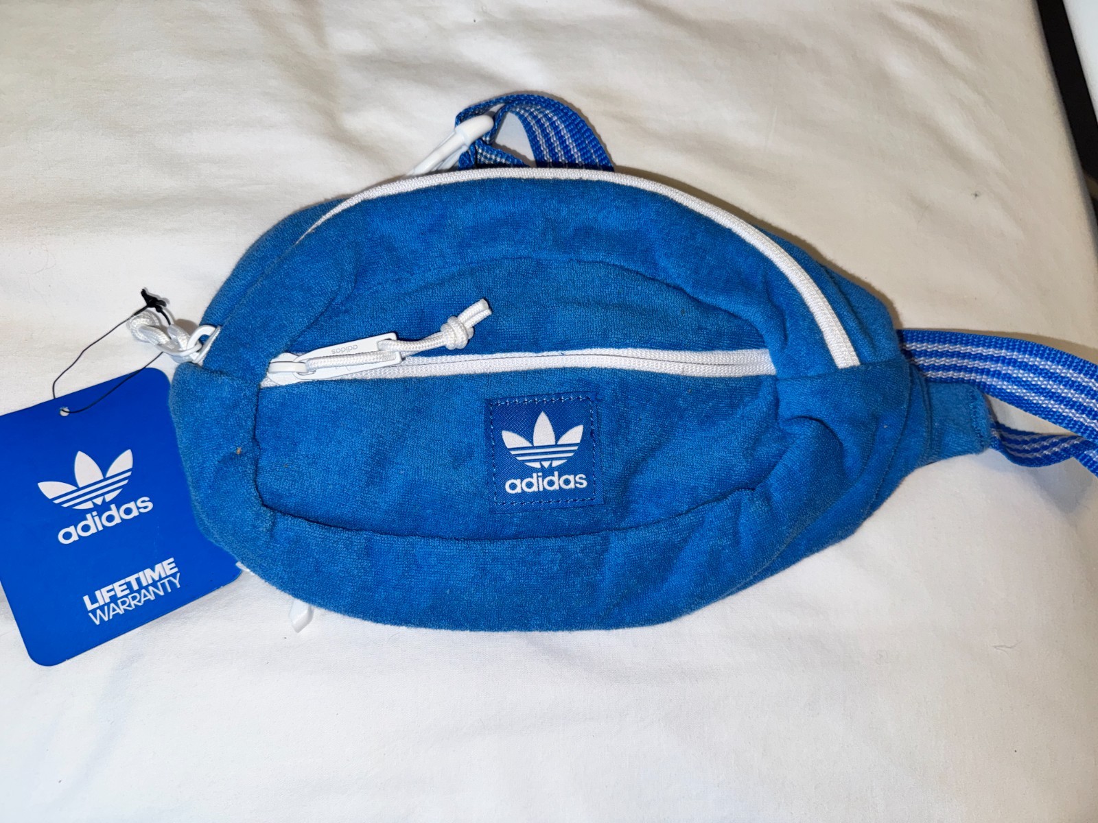 Adidas Originals Blue Terry Waist Fanny Pack Bag for Men – Zip – New with Tags