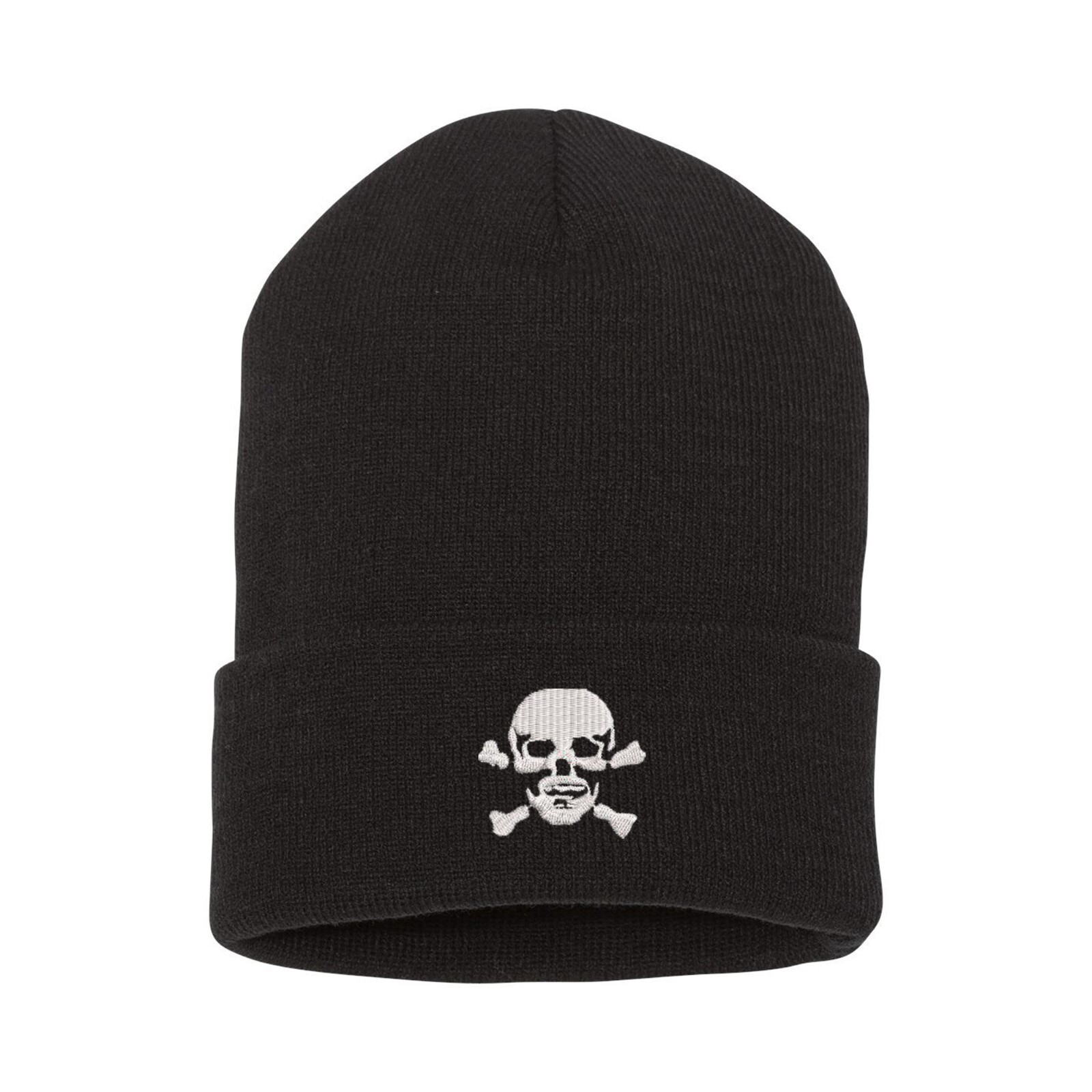 Skeleton skull head embroidered beanie hat, custom beanie hat