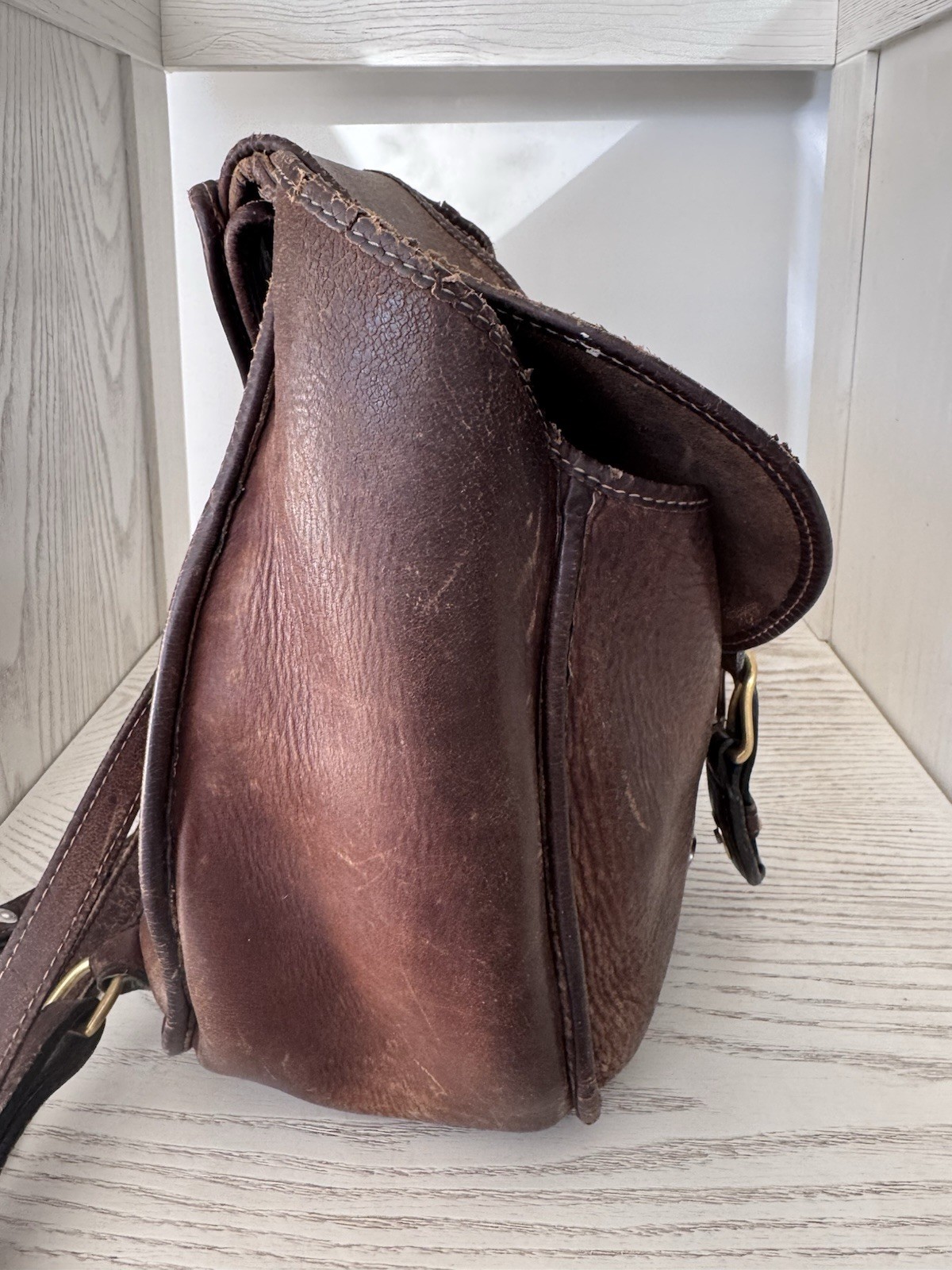 Vintage Duluth Pack Canvas Backpack Rucksack Brown Leather Flap Straps USA retro