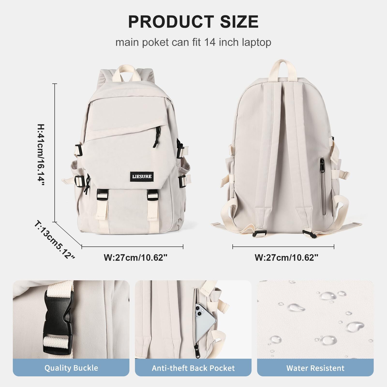 Lightweight School Bag Casual Daypack College Laptop Backpack for Men Women W…