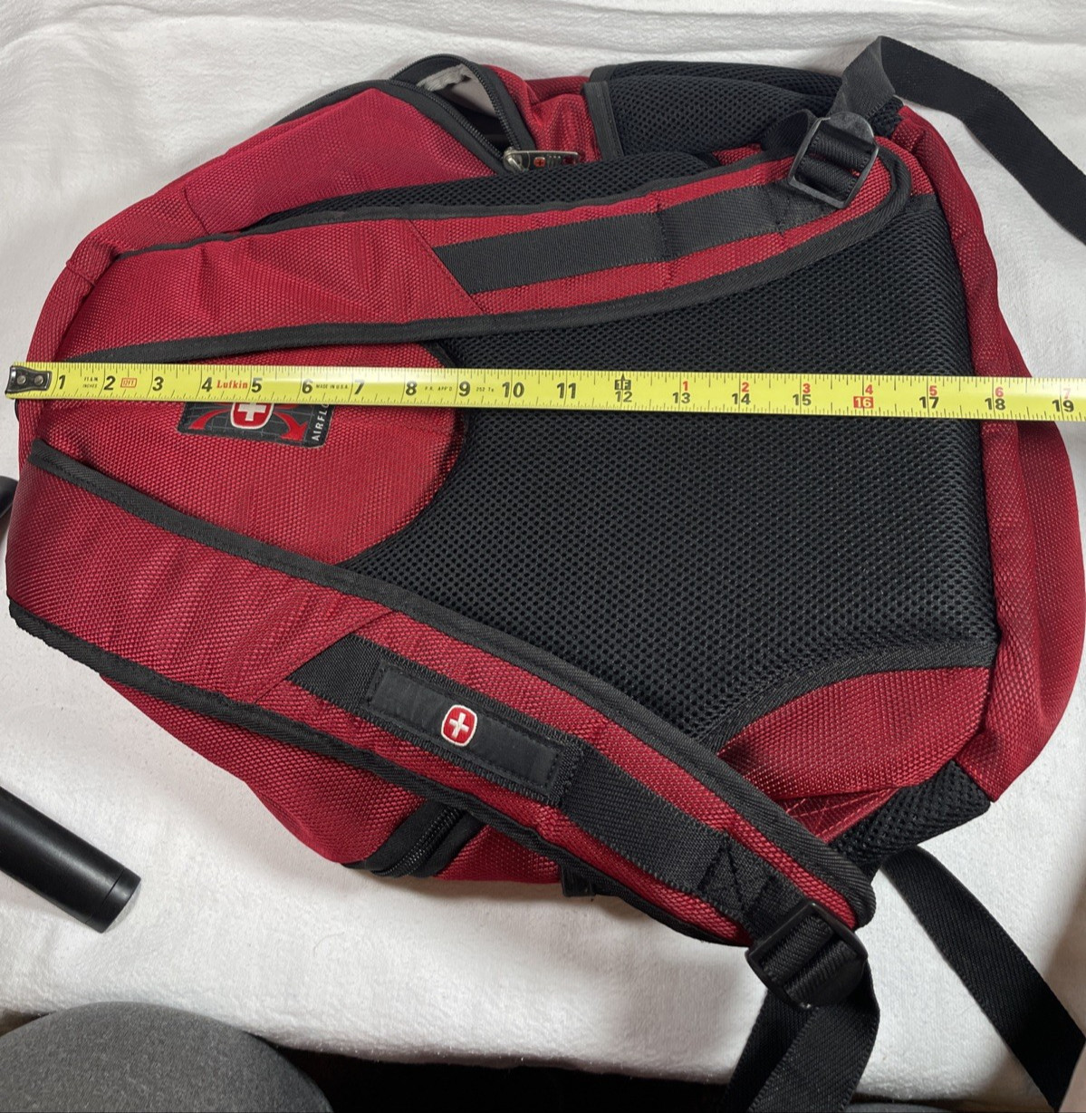 SwissGear Airflow Backpack Red Black Multi Pocket Laptop Travel School Bag