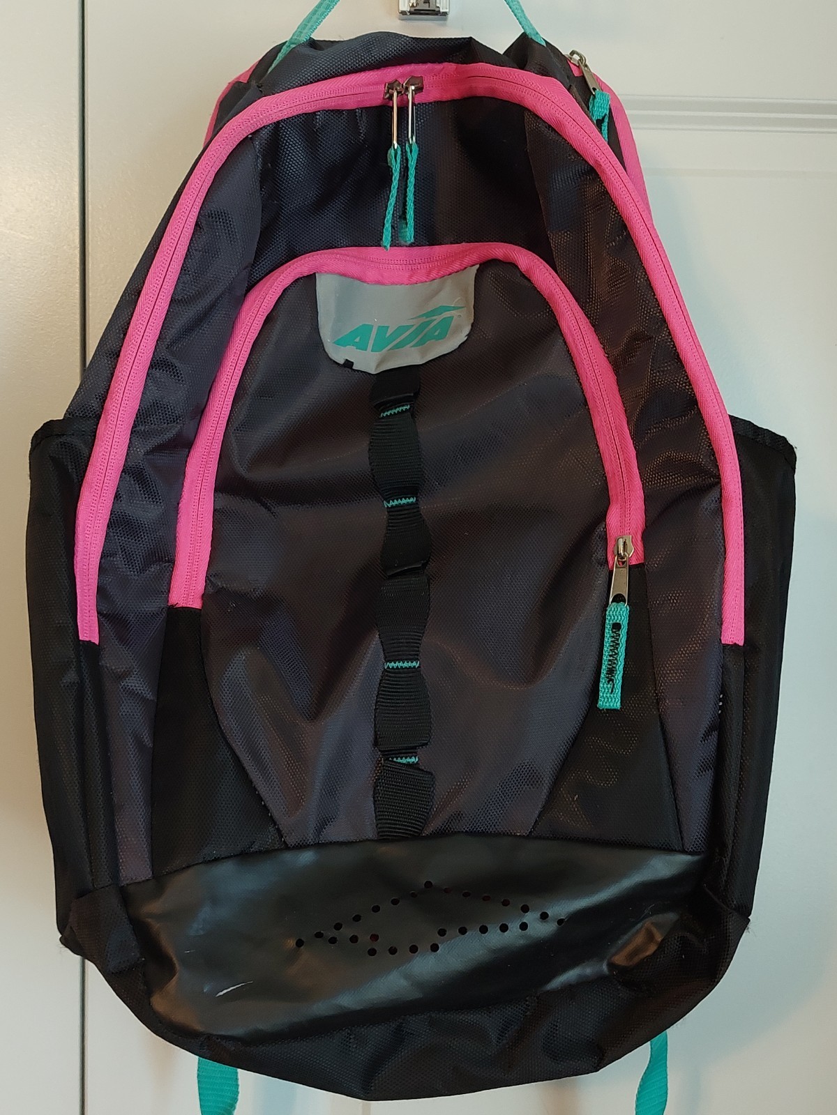 Avia Black Pink Cyan Rad Retro 80s Colors Runners Backpack Book Bag School
