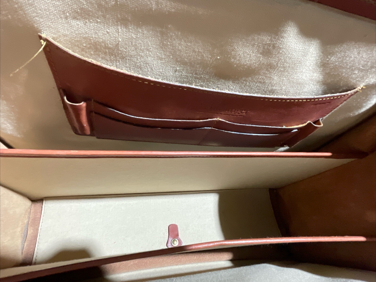 Schlesinger Leather Attache Briefcase Locking 3 dial combo 18 x 13x 7 in. Brown