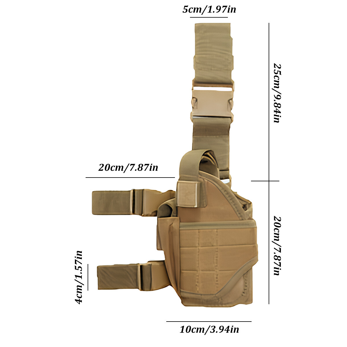 Tactical Drop Leg Holster Adjustable Right Hand Thigh Holster for All Pistol Gun