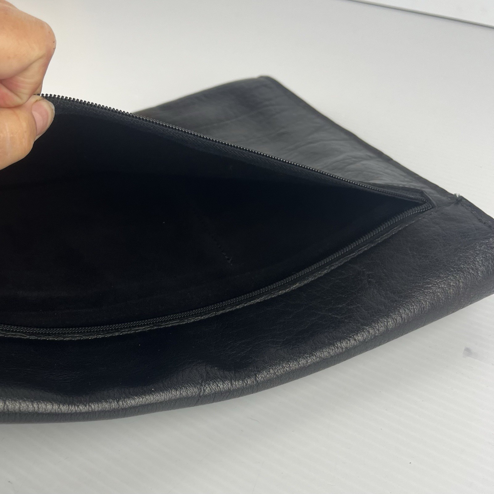Vintage Leather Portfolio Envelope Clutch Banque Nationale de Paris 37x28cm