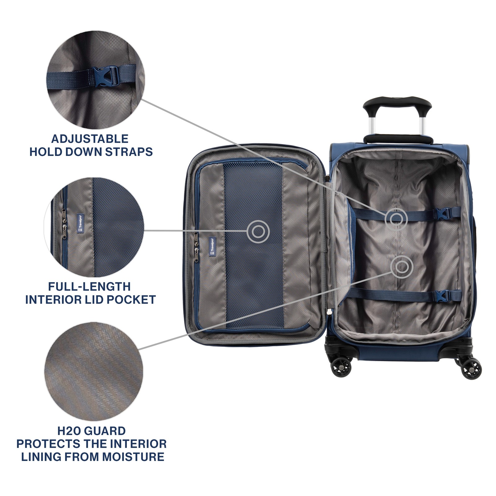 Travelpro Tourlite Softside Expandable Luggage with 4 Spinner Wheels, 21 In U45