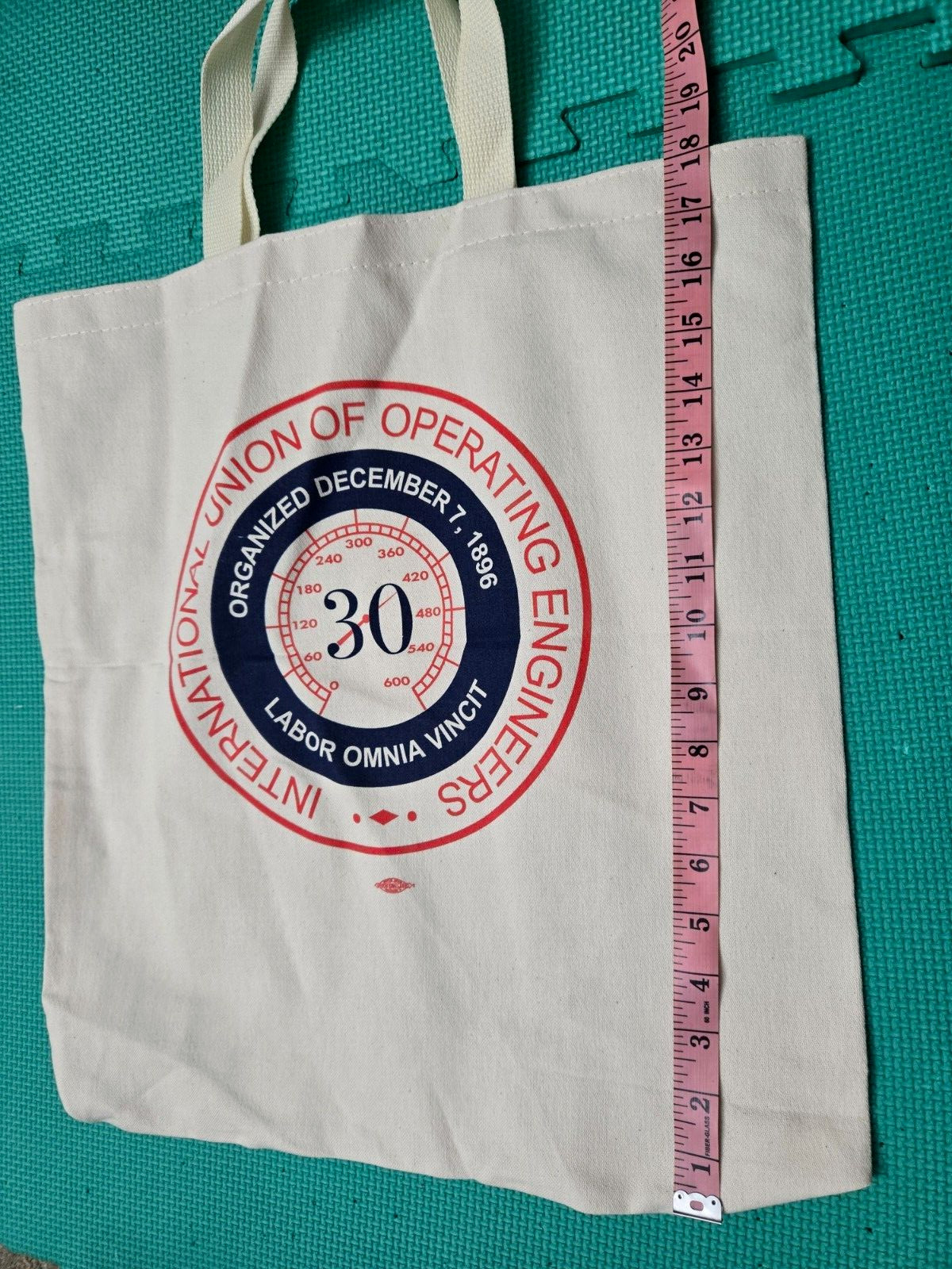 International Union Of Operating Engineers Cavas Tote Bag 18X16.5″ Off White USA