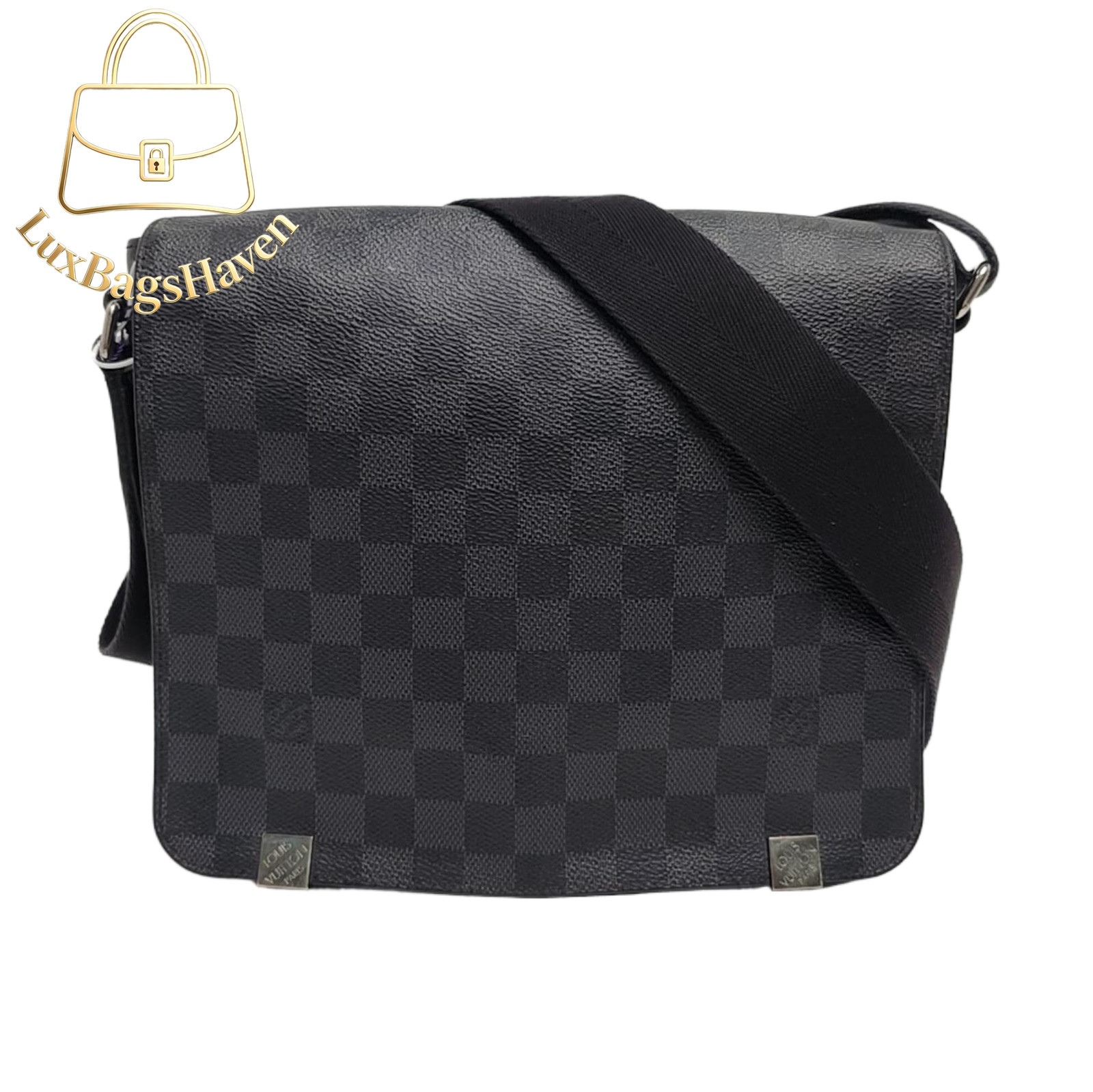 LOUIS VUITTON LV District PM Shoulder Bag Damier Graphite Gray N41028