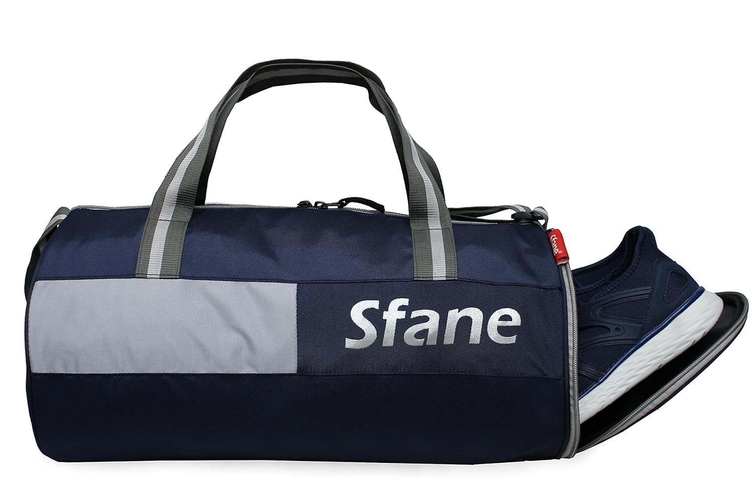Polyester 23cm Duffle Gym Bag with Separate Shoe Compartment Blue