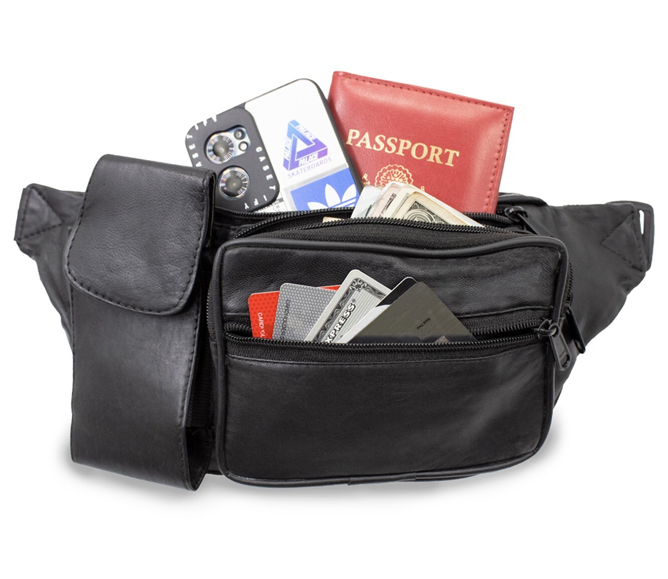 Genuine Leather Fanny Pack, Crossbody Travel Belt Bag for Men/Women