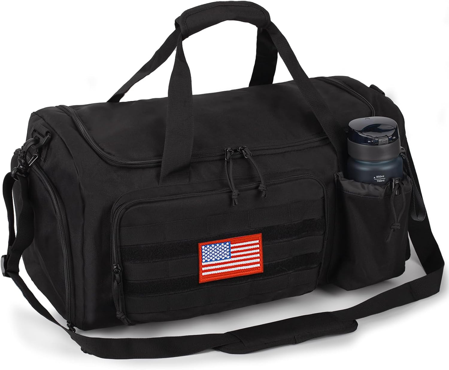 Men’s Tactical Gym Bag, 40L Duffle with Shoe & Wet Compartments for Travel & Spo