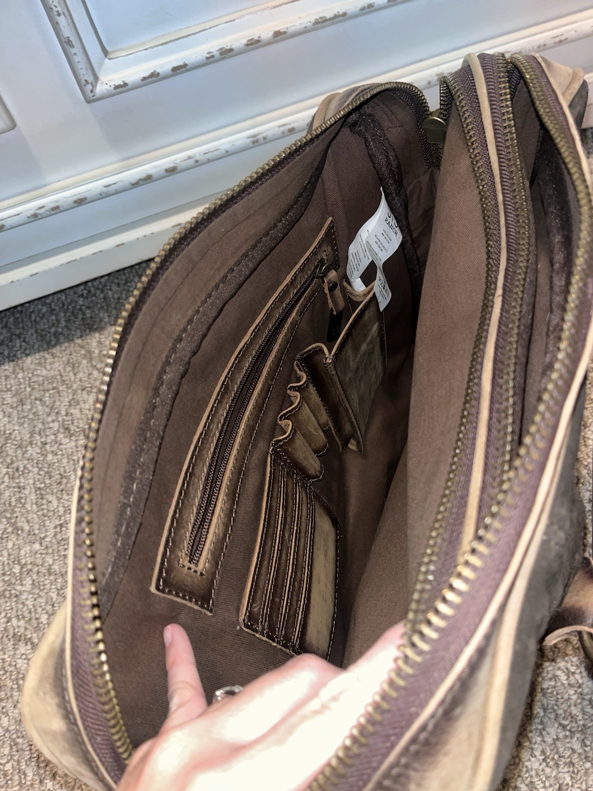 STS Ranchwear Brown Leather Briefcase Style Bag