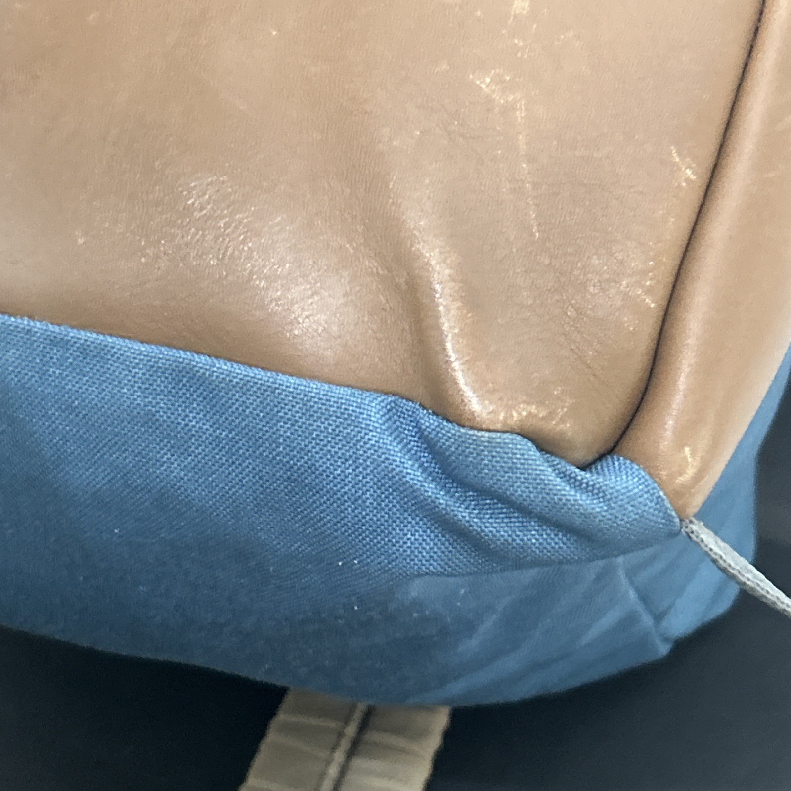 Vintage Jansport Backpack Leather Bottom 90s Retro Blue Made in USA
