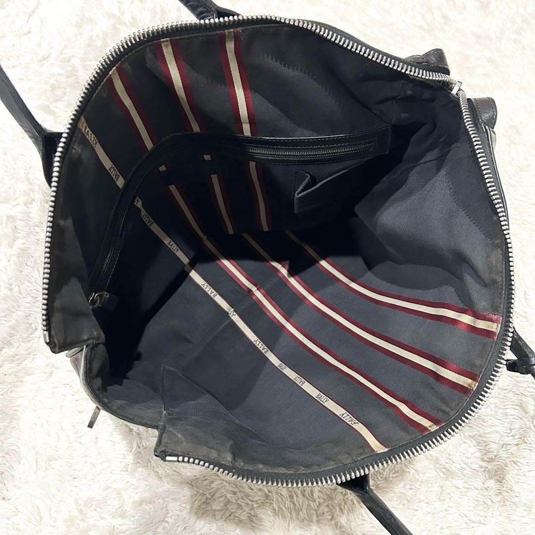 Authentic BALLY Leather Business Tote Bag 40cm x 33cm Black, Genuine Leather