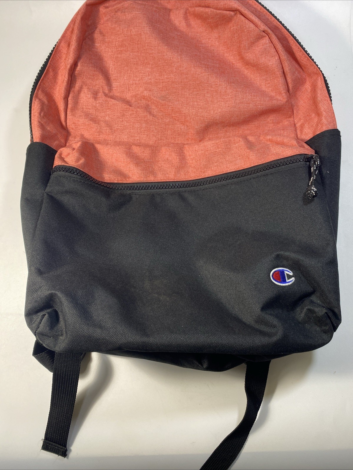 Champion Backpack School Classic Black Pink Canvas 2 Tone Book Gym Bag Pad VGC