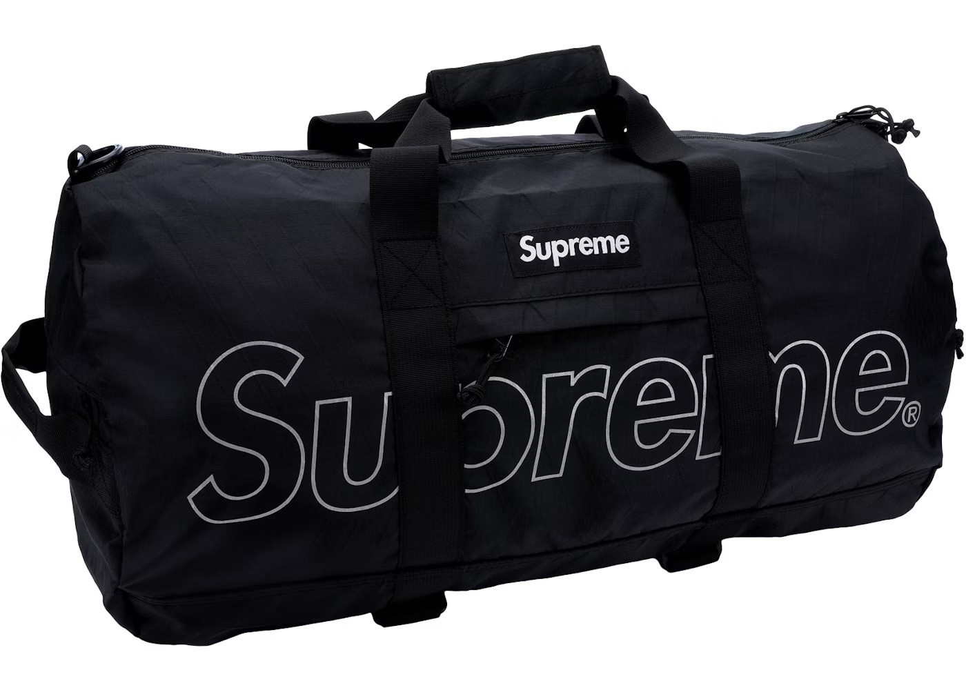 Supreme FW18 Duffle Bag Black Cordura Logo Box Logo Travel Bag – Authentic